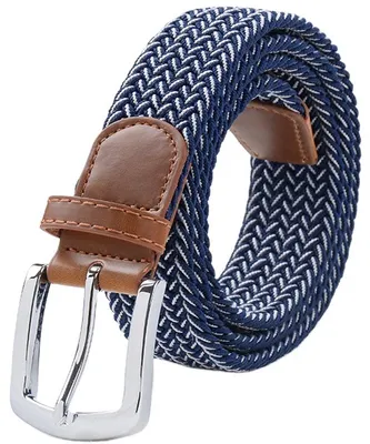 Productafbeelding van Go Go Gadget – Gevlochten riem – Elastisch – 105/120 cm – Blauw/Wit