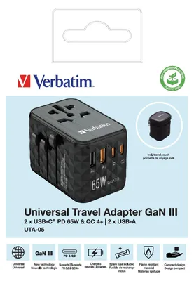 Produktbild von Verbatim UTA-05, Drinnen, AC, Schwarz