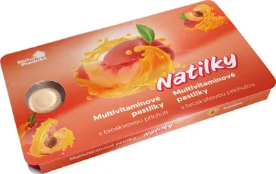 Obrázek produktu pro Naturprodukt Natilky multivitaminové pastilky broskev 12 ks