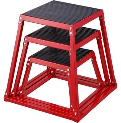 Productafbeelding van Plyometrische sprongdoos - Opstapplatform - Staal - Antislip - Hoogtes: 30,5/45,7/61 cm - Krachttraining - Benen
