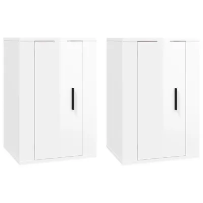 Obrázek produktu pro vidaXL TV nástěnné skříňky 2 ks. Vysoký lesk bílý 40x34,5x60 cm