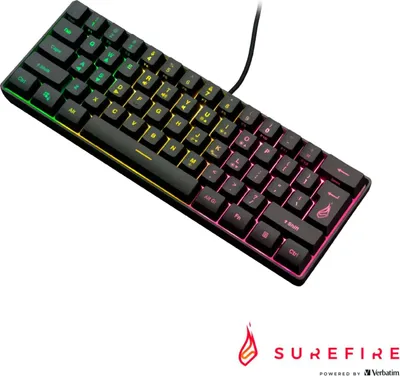 Produktbild von SureFire KingPin X1, Kabelgebunden, USB, Membran Key Switch, QWERTY, RGB-LED, Schwarz