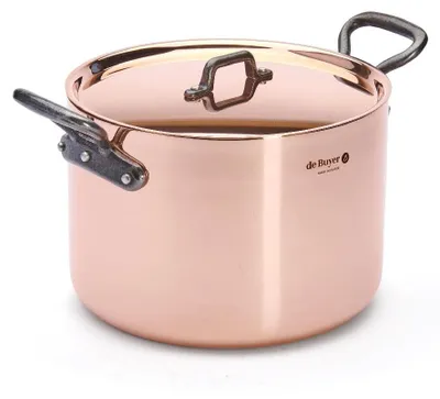 Produktbild von De Buyer HOHER KOCHTOPF, GUSSGRIFF + DECKEL Ø24 INOCUIVRE