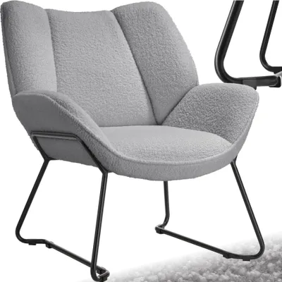 Produktbild von tectake® Sessel Kjeld gepolstert, mit Bouclé-Bezug 73 x 72 x 81 cm
