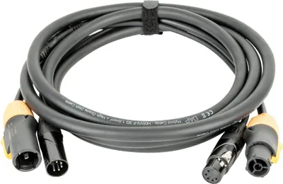 Produktbild von DAP FP23 Hybrid Cable - Power Pro True & 5-pin XLR - DMX / Power 1,5 m - schwarze Ummantelung