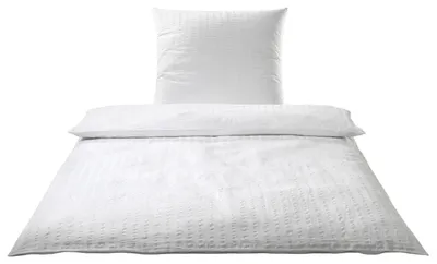 Produktbild von Elegante Seersucker Bettwäsche-Garnitur Chelsea 7013 Größe 40x80 155x220 cm Farbe weiss