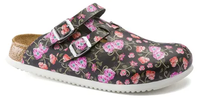 Produktbild von Birkenstock Birkenstock Clog Kay Superlauf, Birko-Flor, Blooming Roses Black, Weite schmal, Größe 36 1016662-36