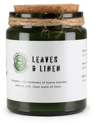 Imagen del producto de Greenman Woodwick Soy Candle - Hojas y Lino