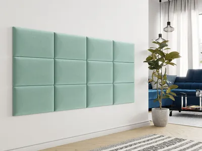 Image de Panneau mural capitonné 50x30 PAG – turquoise