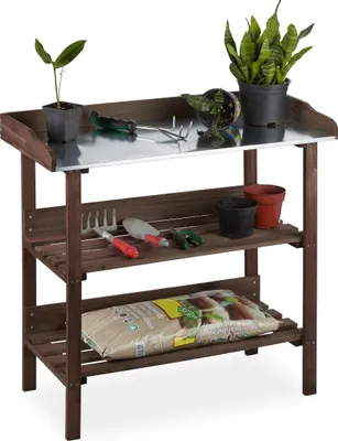 Immagine prodotto di relaxdays 10026324_0 relaxdays Pflanztisch dunkelbraun 92,0 x 41,0 cm