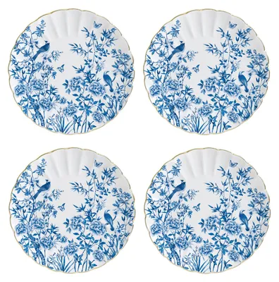 Produktbild von 4er Set Kuchenteller PARADISE GARDEN D. 19cm weiß blau Porzellan Easy Life