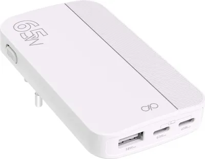 Immagine prodotto di Force Power, caricatore 65 W USB-A/2x USB-C pieghevole con alimentazione GaN, bianco