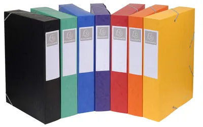Obrázok produktu pre Exacompta 10x archívny box chrbát 60 mm kartón +3 chlopne elastické A4 rôzny 16000H