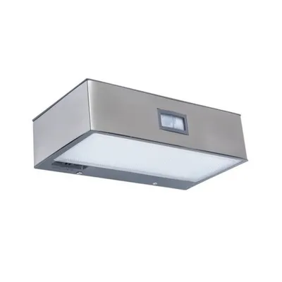 Produktbild von Lutec LED Solar Außenleuchte Wandlampe Brick Edelstahl IP44 2W 150lm neutralweiß 4000K Bewegungsmelder