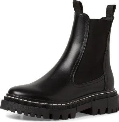 Produktbild von Tamaris Damen Stiefelette Leder Chelsea Boot cleane Optik Profilsohle 1-25491-41, Größe:42 EU, Farbe:Schwarz