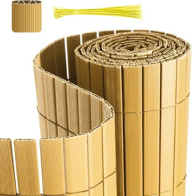 Image de Clôture de jardin en PVC de 3 m - Clôture de protection des plantes et de balcon en forme de W - Résistante au vent et aux intempéries, résistante aux UV - Pour le jardin et la terrasse