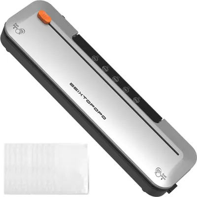 Produktbild von Vakuumiergerät automatisch nass & trocken, 108W Lebensmittel Vakuumierer inkl. 10 Beutel, mit Schneidefunktion für Küche