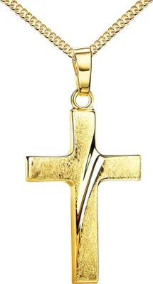 Produktbild von Kreuzanhänger Goldkreuz für Damen und Herren, Design- Kettenanhänger 333 Gold 8 Karat Mit Halskette - Kettenlänge 50 cm.