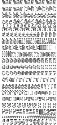 Produktbild von Konturensticker Buchstaben, goldfarben, kleine Schrift, auf Bogen, 10 x 23 cm