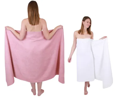 Produktbild von Betz 2 Stück XXL Badetücher 100 x 200 cm BERLIN Saunatücher 100% Baumwolle Farbe – lotus-weiss