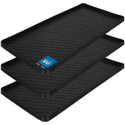 Obrázek produktu pro KOTARBAU® Sada 3 odkapávačů na boty 40 x 80 cm Odkapávací podložka na boty Podložka na boty na podzim a zimu Podložka na boty z gumy Podložka na boty černá