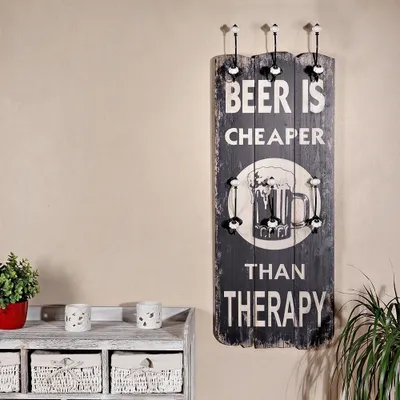 Obrázek produktu pro Nástěnná šatní skříň 100x40cm Bear Is Cheaper 6 Kleiderhaken Flurpaneel Holz Dekoration