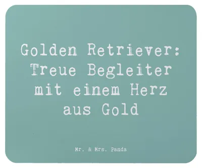 Produktbild von Mr. & Mrs. Panda Mousepad Spruch Golden Retriever Freund - Meeresbrise - Geschenk, Hunderassen Eigenschaften, computermatte, aktiver Hund, Freude und Lachen, Vielfalt, pc