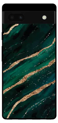 Produktbild von Handyhülle für Google Pixel 6A mit Marmordruck - TPU Backcover Case Marble Design - Grün Gold