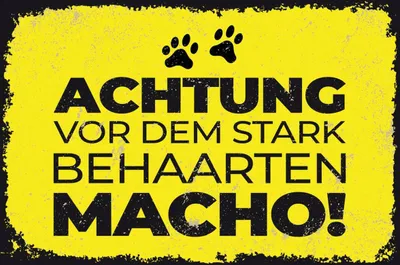 Produktbild von vianmo Holzschild 12x18 cm Hund Achtung vor stark behaarten MACHO