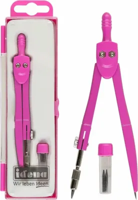 Image de IDENA Idena Compas d'école avec mines de rechange rose, avec mines de rechange