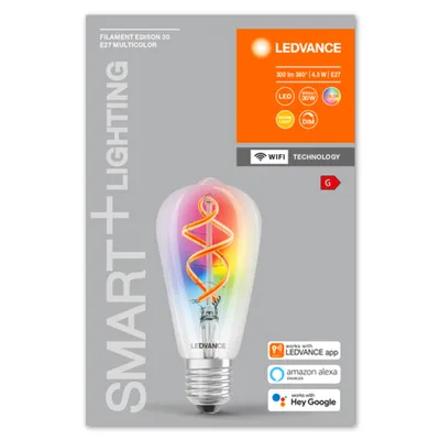 Zdjęcie produktu dla LEDVANCE 00217634, Inteligentne żarówki, Wi-Fi, Biały, LED, E27, Ciepłe białe