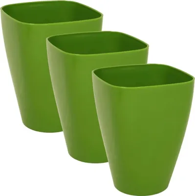 Produktbild von MePla - 3 Stück Kunststoff-Orchideentopf Quadrat ø 9 grün