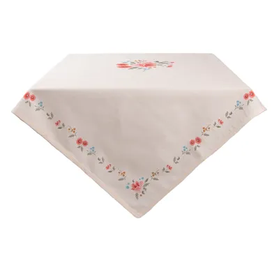 Zdjęcie produktu dla Clayre & Eef Obrus 150x150 cm Beżowy Bawełniane róże
