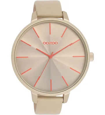 Produktbild von Oozoo Damen Lederarmband Uhr Timepieces hellgrau Analog Quarzuhr UOC11251