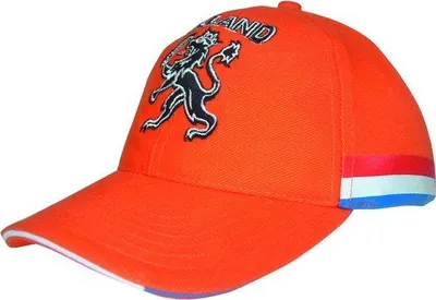 Immagine prodotto di Cappello da baseball arancione "Holland Luxe Sandwich" a 6 pannelli, con ricamo dello stemma olandese. Cappello da baseball