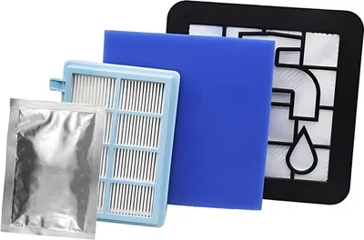 Produktbild von Filter-Set geeignet für Philips PowerPro Compact & Power Pro Active und City Staubsauger FC8010/01 FC8010/02 - Inklusive Lavendel Duftkörner - Motor- & Ausblasfilter