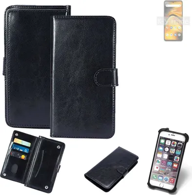 Produktbild von K-S-Trade 360° Hülle kompatibel mit UMIDIGI A13 Pro 5G schwarz Kunstleder Case BookCase WalletCase Kunstlederederhülle Handyhülle, Rundumschutz