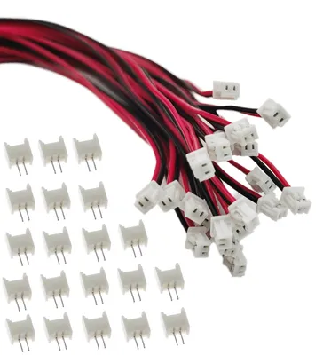JST 1,25 mm 2-Pin Steckverbinder Set, 20 Stück, 20 cm Kabel