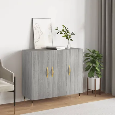 Zdjęcie produktu dla vidaXL Kredens szary Sonoma 90x34x80 cm Materiał drewnopochodny