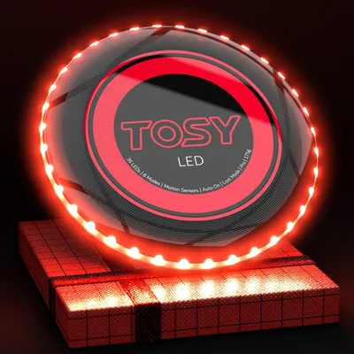 Produktbild von TOSY LED Flying Disc 175 g – Wiederaufladbare Frisbee mit 36 superhellen LEDs – Wasserdichte Wurfscheibe mit Smart-Modi – Outdoor-Spielzeug für Kinder & Erwachsene