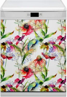 Produktbild von Magnetmatte Geschirrspüle Abwaschbar Küche Magnete  Nachbildung 60x80 cm  - Farbige Blumen