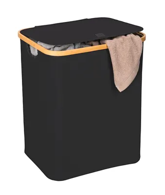 Produktbild von WENKO Bambus Wäschetruhe Uno Ecori in Schwarz 41 x 50 x 33 cm