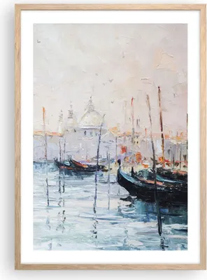 Produktbild von Gerahmtes Poster - Rahmen in heller Eiche - Venedig Basilika - 50x70 cm - Wand Bild - Wanddeko - Wandbilder - Kunstposter - Wandposter - Bilderrahmen - Bilder - Kunstdruck - Wandbild - P2NPA50x70-3662