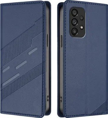 Produktbild von Hülle für Samsung Galaxy A53 5G, Kunstleder Brieftaschen Handyhülle mit Kartenfach und Standfunktion Blau
