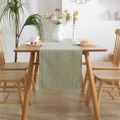 Produktbild von Salbeigrüner Tischläufer für den Herbst, waschbar, saisonale Tischdekoration für Küche und Esszimmer, 33 x 143 cm