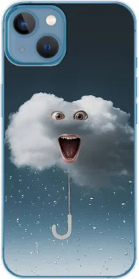 Produktbild von König Design Hülle kompatibel mit Apple iPhone 14 Kunststoff Soft Handyhülle - Handy Case Regenwolke