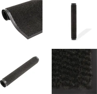 Immagine prodotto di vidaXL Tappeto cattura-sporco rettangolare a pelo corto 120x180 cm Nero - Tappeto cattura-sporco - Tappeti per porte - Tappeti per porte