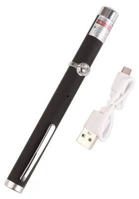 Obrázok produktu pre Laserové ukazovátko s USB nabíjaním v tvare mačky – interaktívna hračka a svetelný nástroj pre domácu kanceláriu – zelený lúč