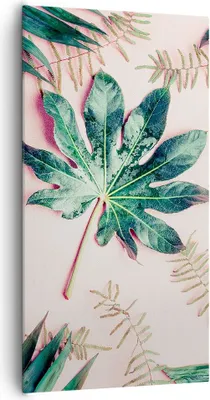 Produktbild von Bild auf Leinwand - Leinwandbild - Einteilig - Blatt Tropisch Palme - 65x120cm - Wand Bild - Wanddeko - Wandbilder - Leinwanddruck - Bilder - Wanddekoration - Leinwand bilder - PA65x120-4314