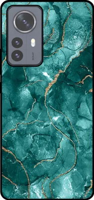 Image de Etui pour téléphone portable Smartphonica
Convient pour Xiaomi 12 Pro avec impression marbre - Coque arrière en TPU avec impression marbre
design - Or Vert
